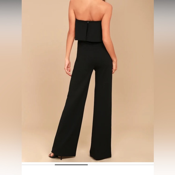 Black Lulus Strapless Jumpsuit - Picture 2 of 9